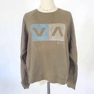 RVCA Pacsun Army Green Crew Neck Sweatshirt Small